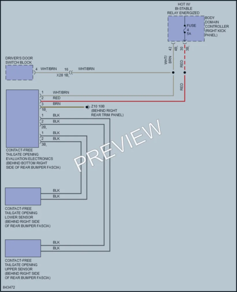 2023 BMW 840iGranCoupe Trunk Tailgate Fuel Door wiring diagram preview
