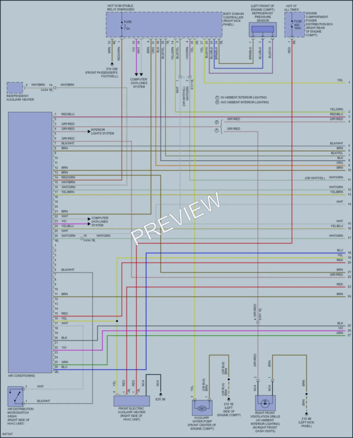 2023 BMW M2 Air Conditioning wiring diagram preview