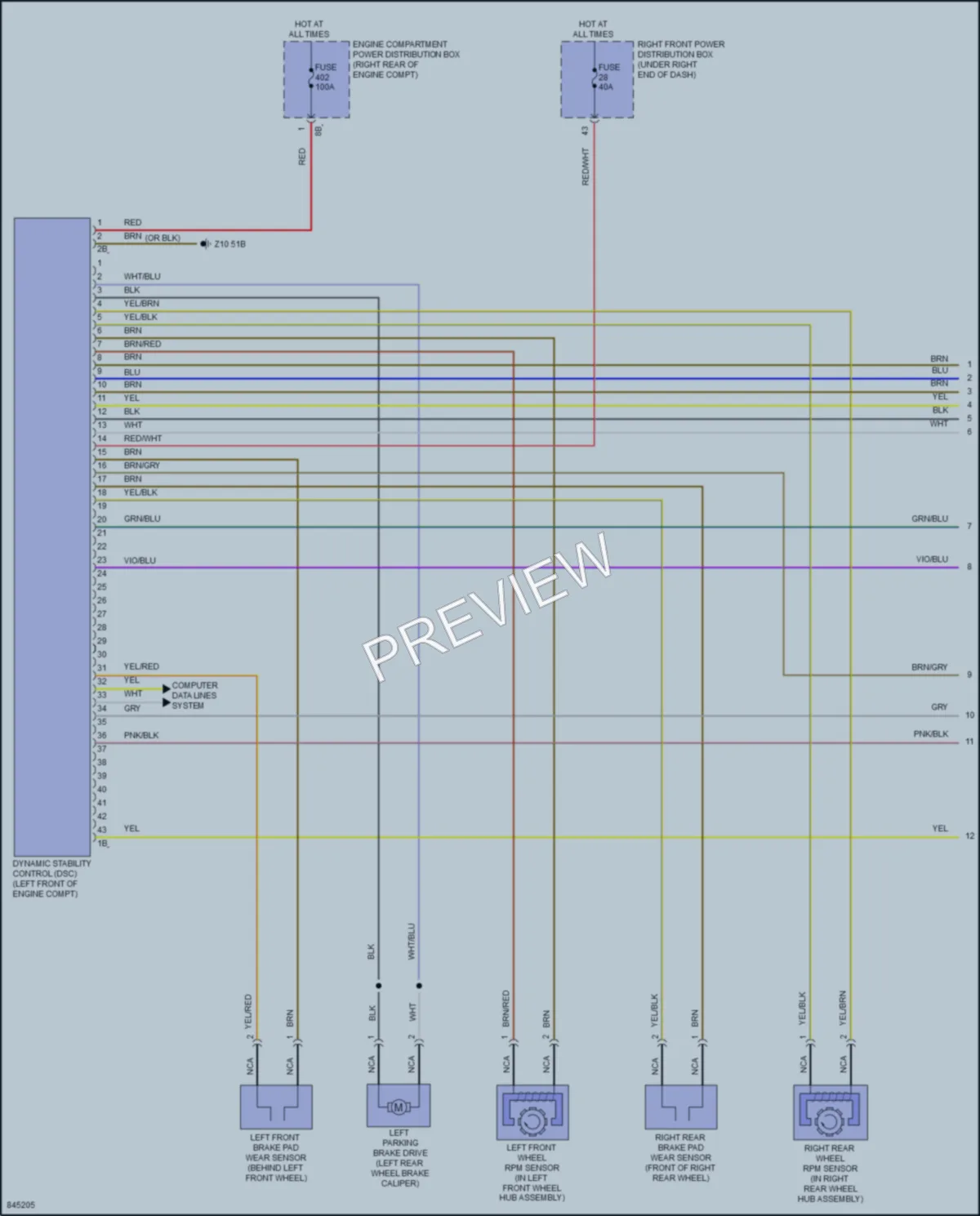 2023 BMW M2 Anti Lock Brakes wiring diagram preview