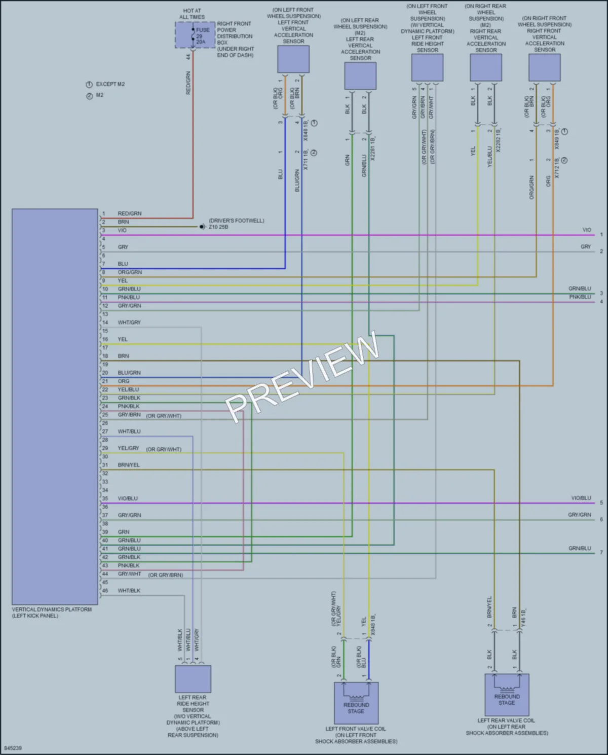 2023 BMW M2 Electronic Suspension wiring diagram preview