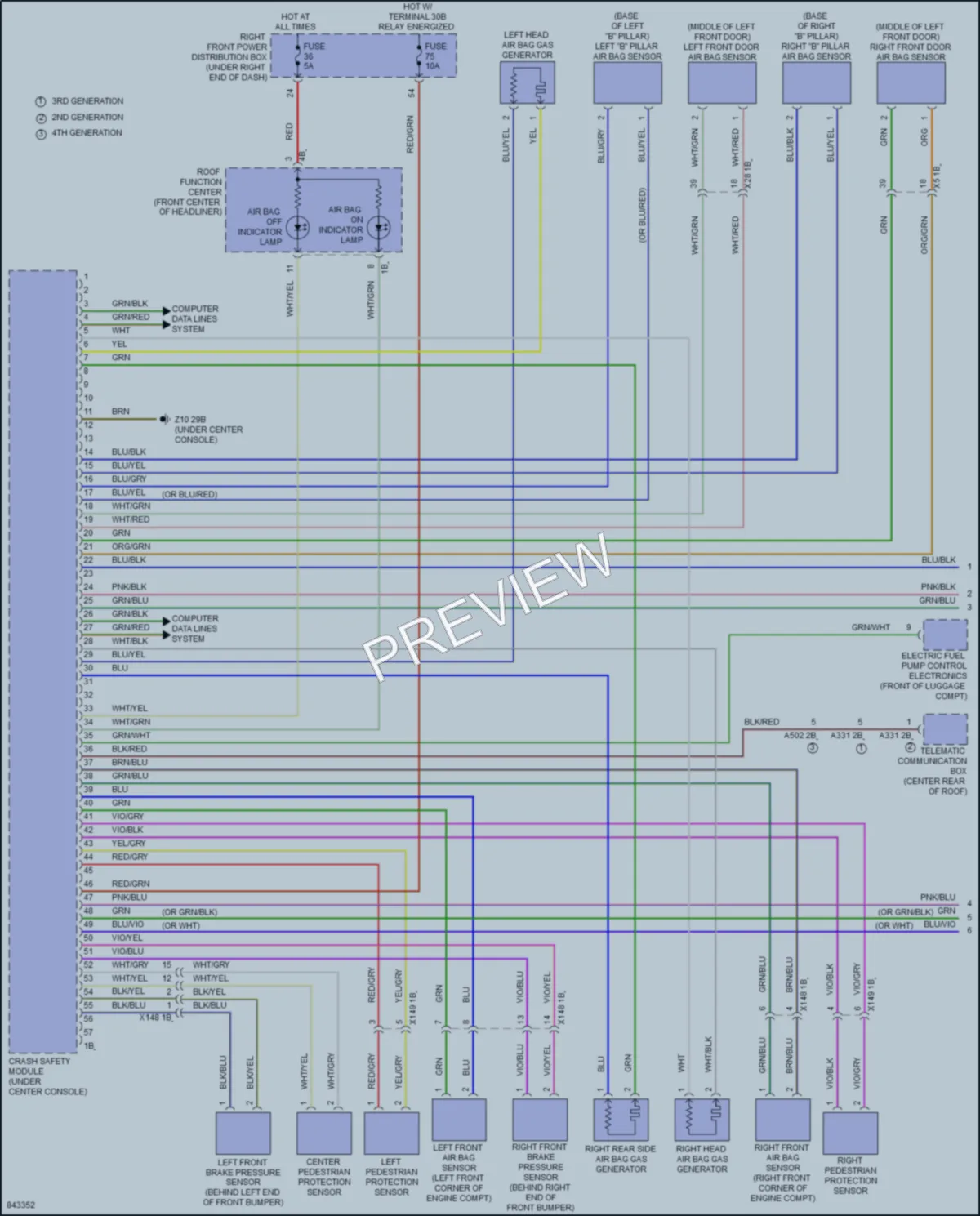 2023 BMW M2 Supplemental Restraints wiring diagram preview