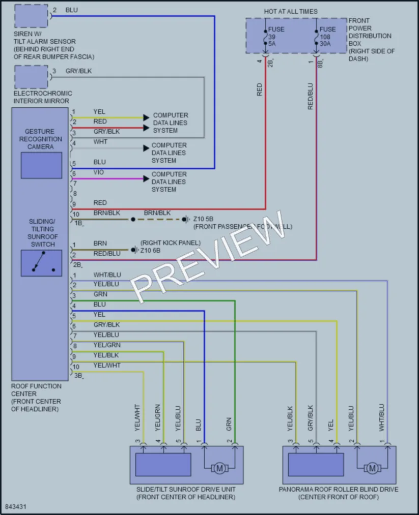 2023 BMW M235iGranCoupe Power Top Sunroof wiring diagram preview