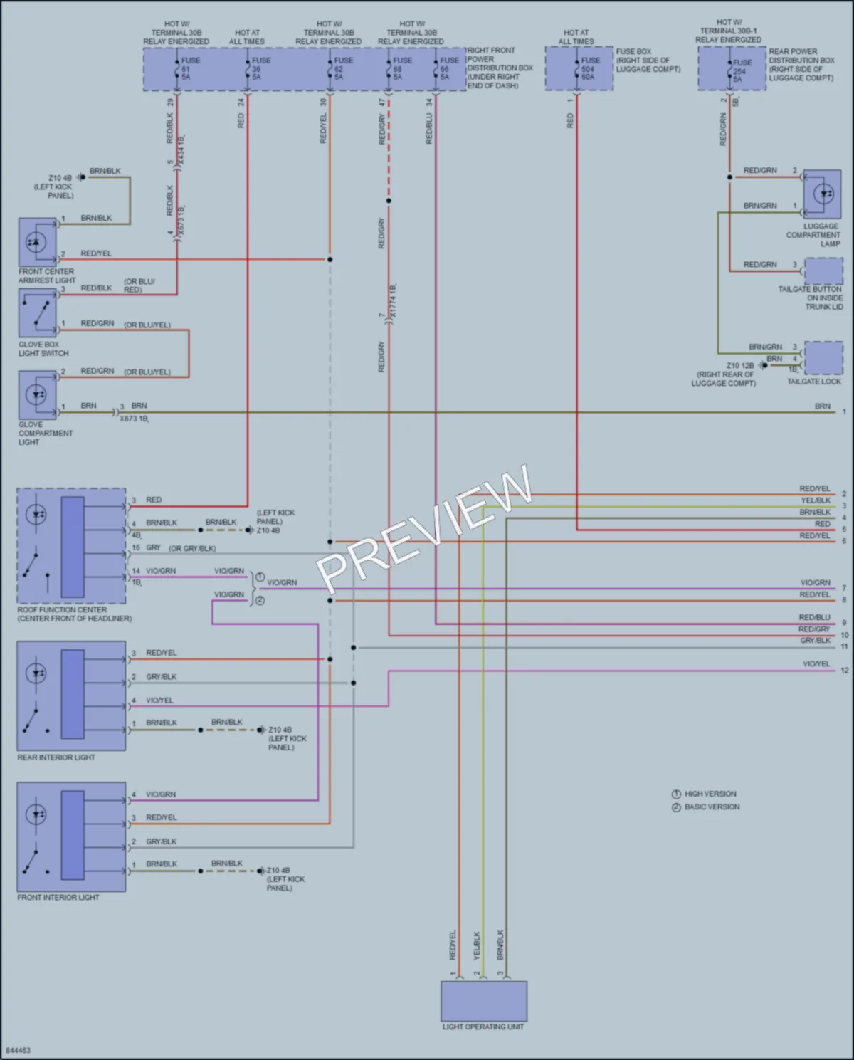 2023 BMW M240i Interior Lights wiring diagram preview