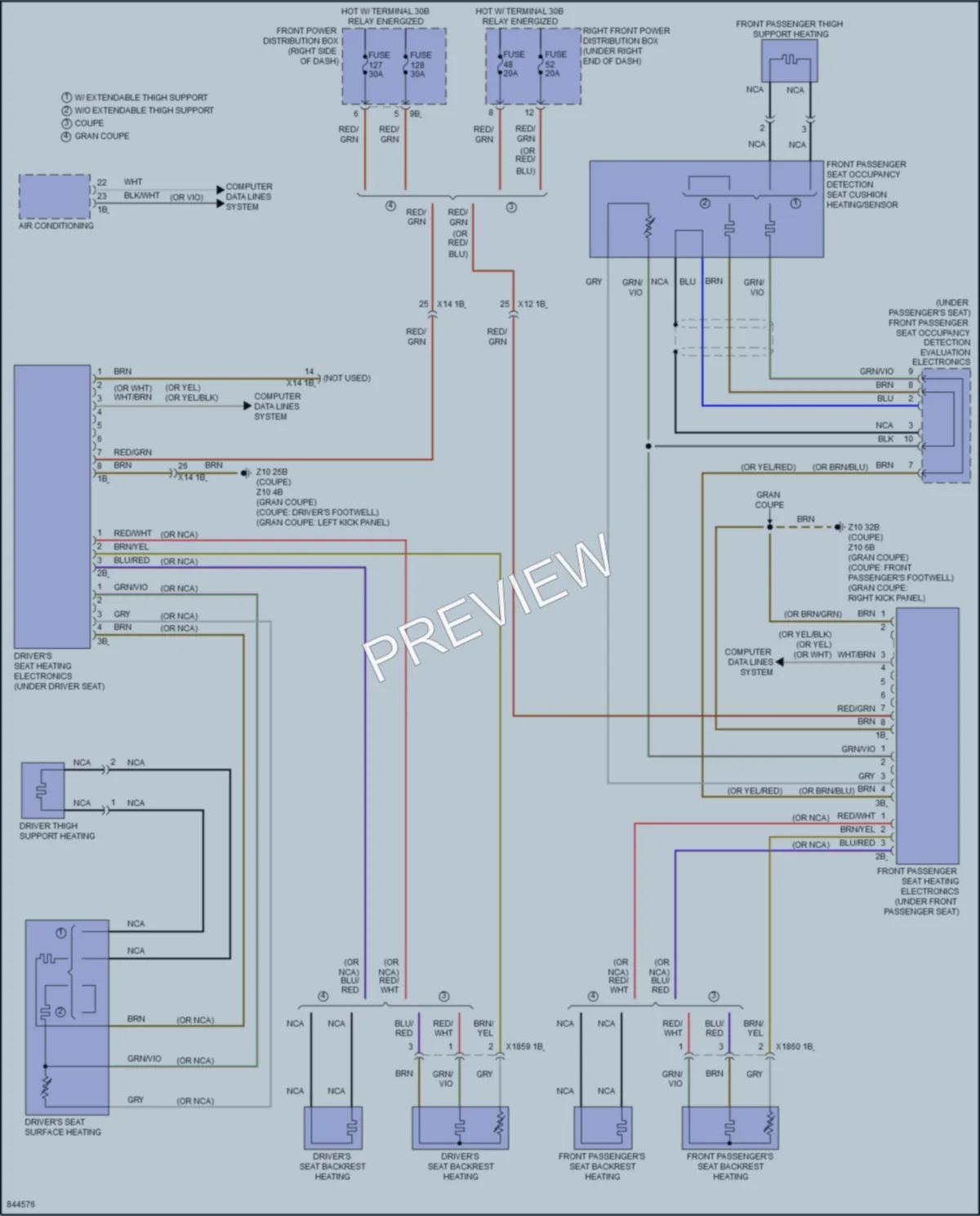 2023 BMW M240i Power Seats wiring diagram preview