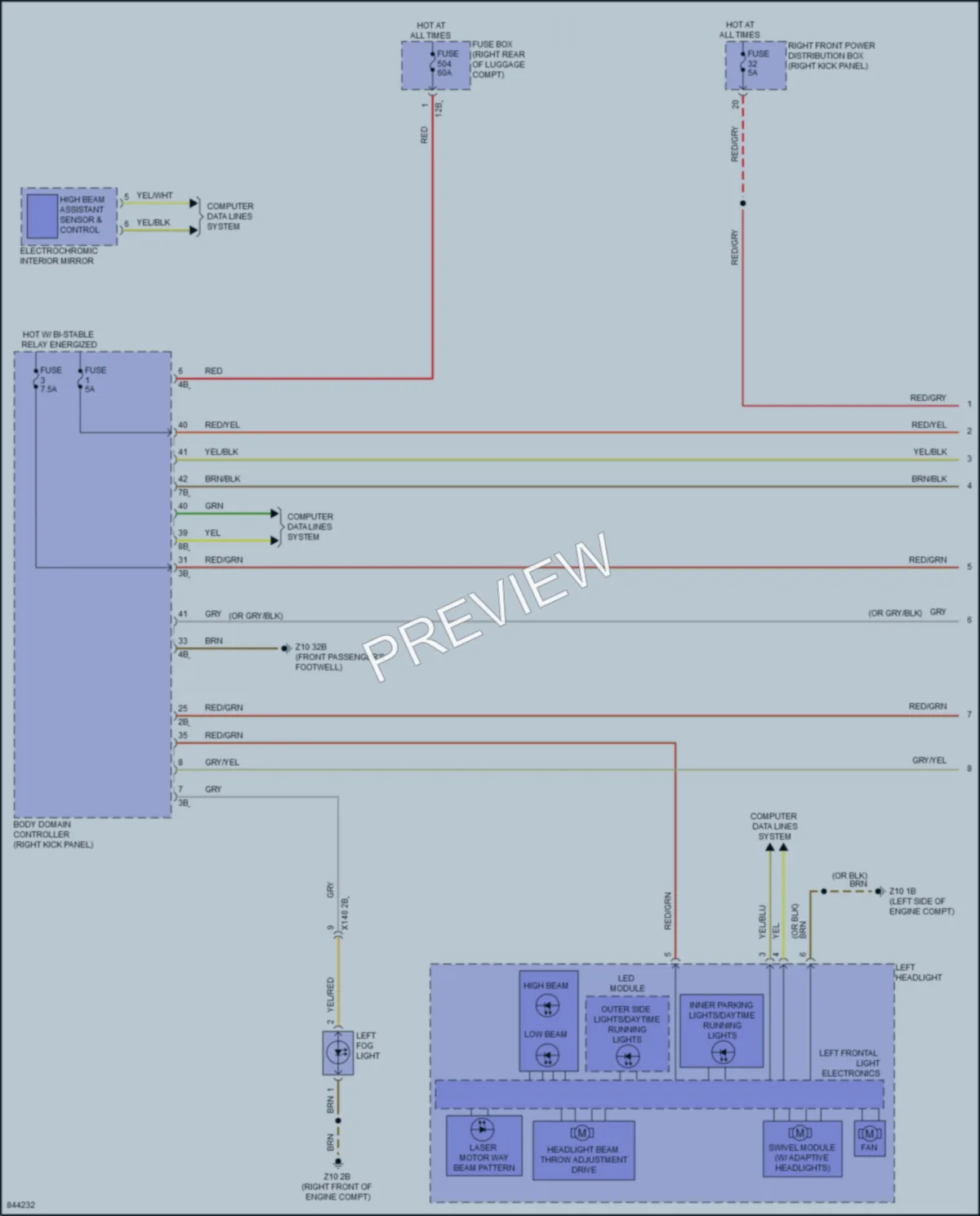 2023 BMW M340i Headlights wiring diagram preview