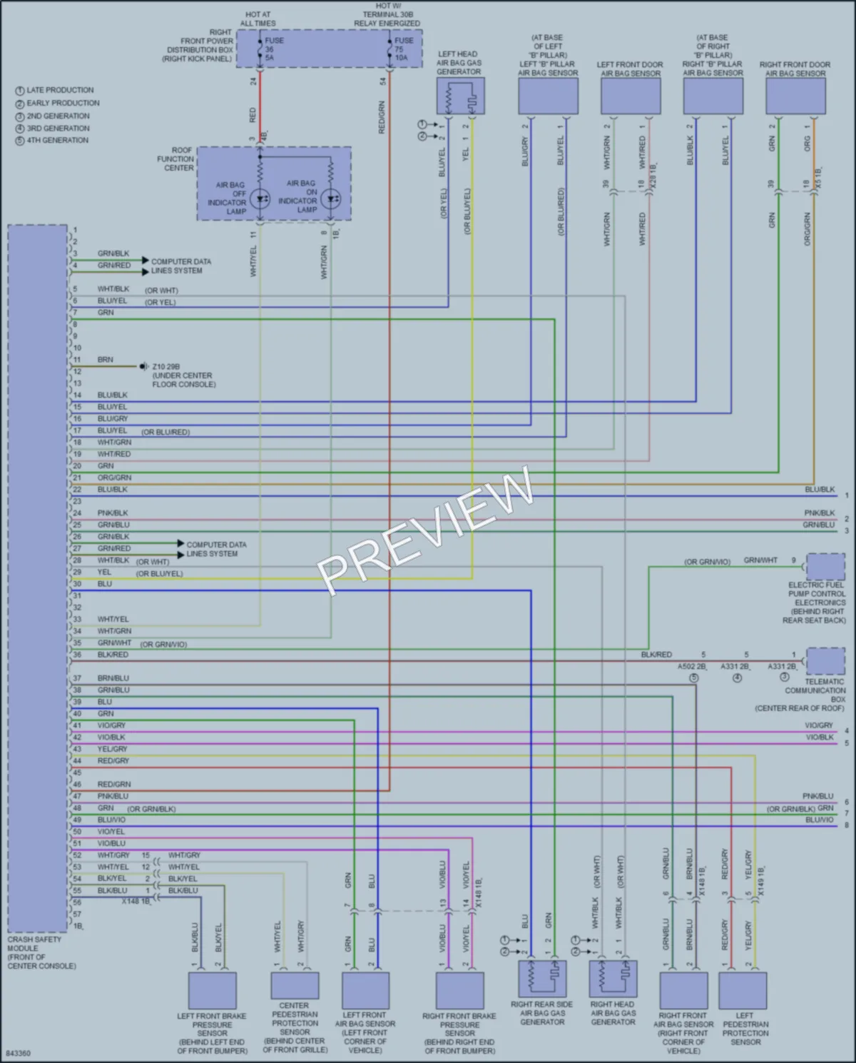 2023 BMW M340i Supplemental Restraints wiring diagram preview