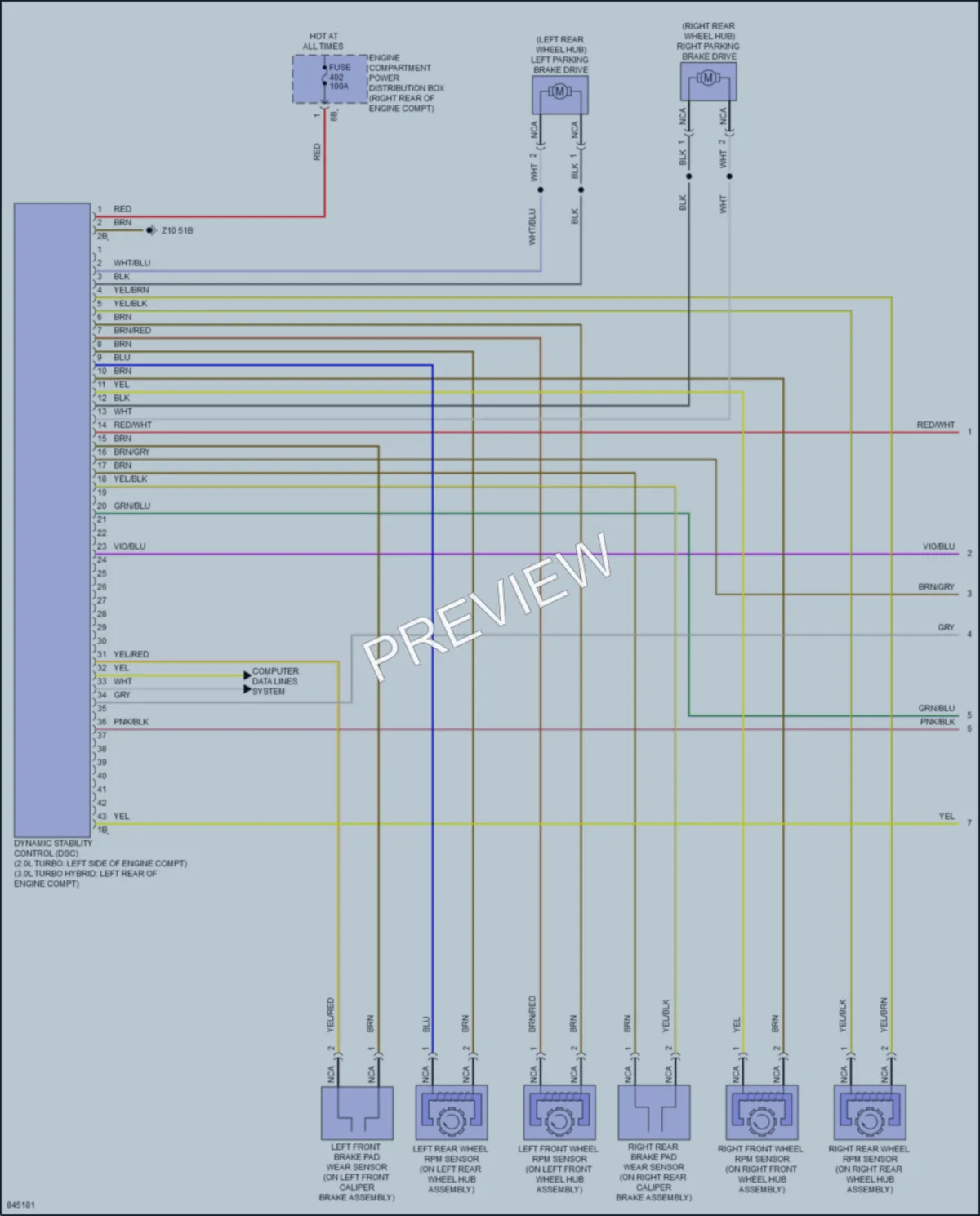 2023 BMW M4 Anti Lock Brakes wiring diagram preview