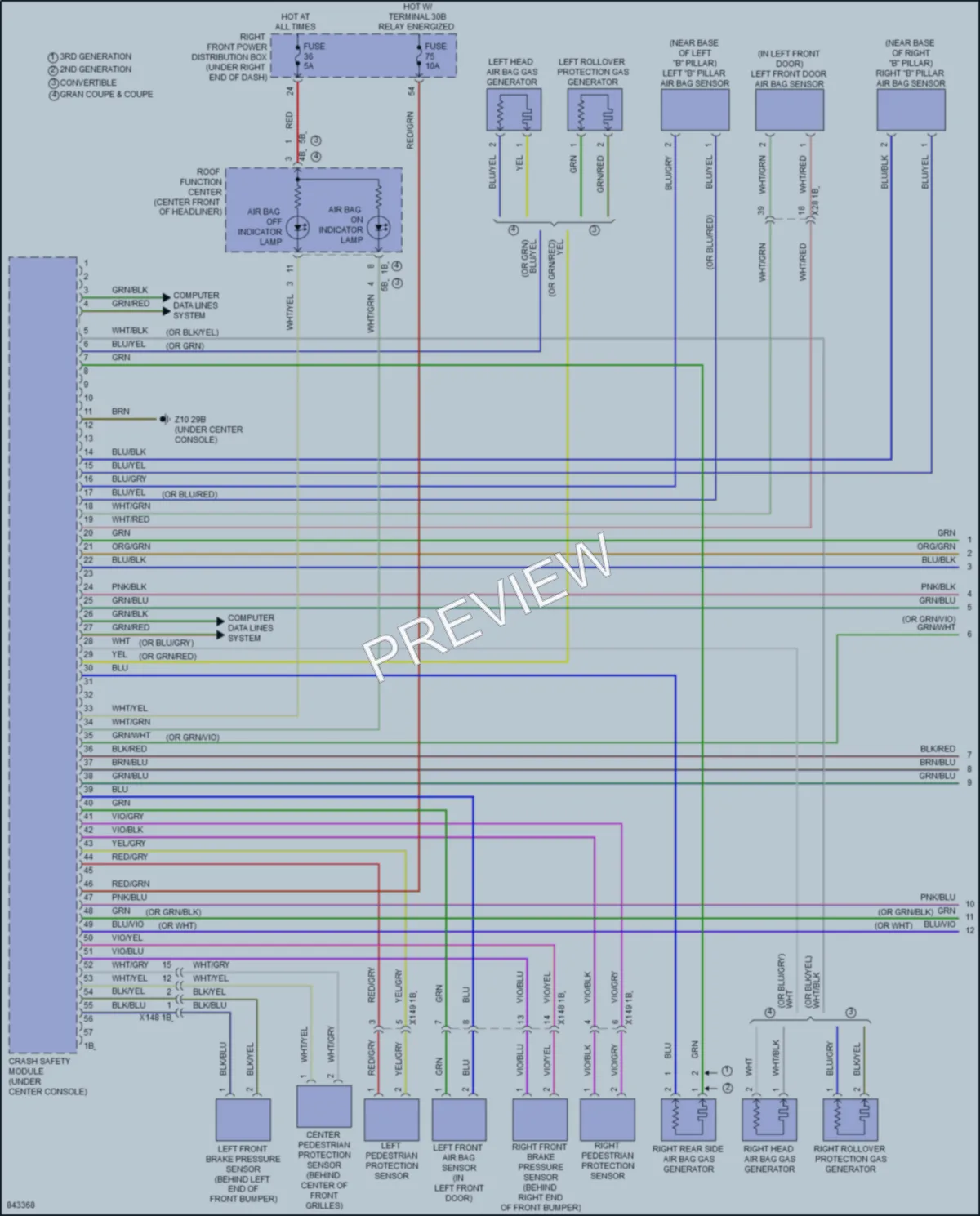2023 BMW M440iGranCoupe Supplemental Restraints wiring diagram preview