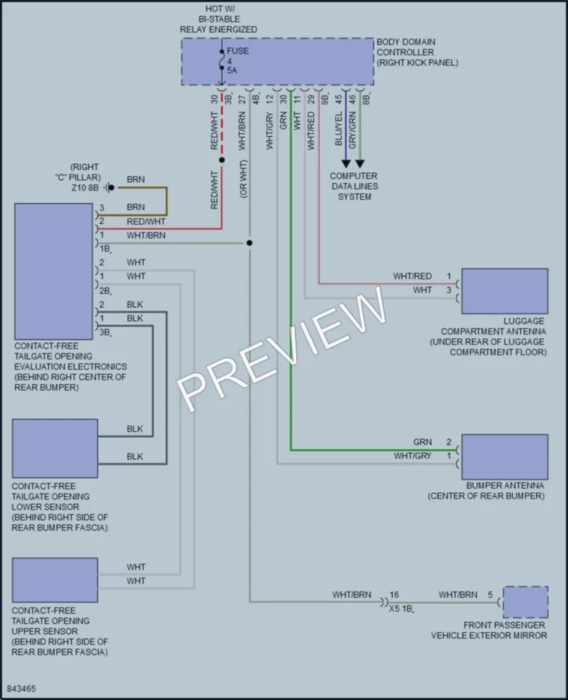 2023 BMW M440iGranCoupe Trunk Tailgate Fuel Door wiring diagram preview