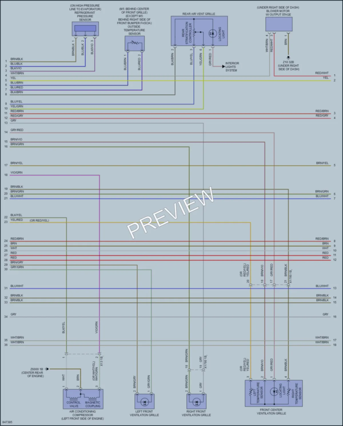 2023 BMW M5 Air Conditioning wiring diagram preview