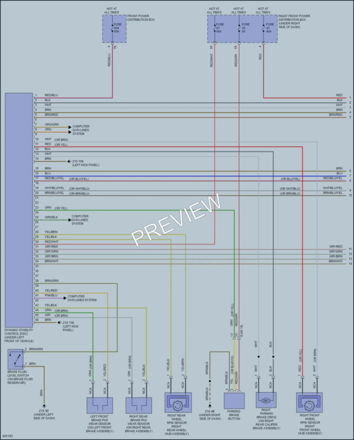 2023 BMW M5 Anti Lock Brakes wiring diagram preview