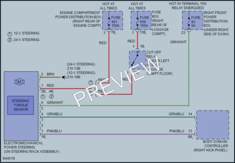 2023 BMW M5 Electronic Power Steering wiring diagram preview