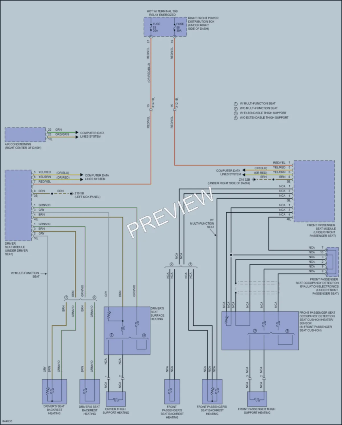 2023 BMW M5 Power Seats wiring diagram preview