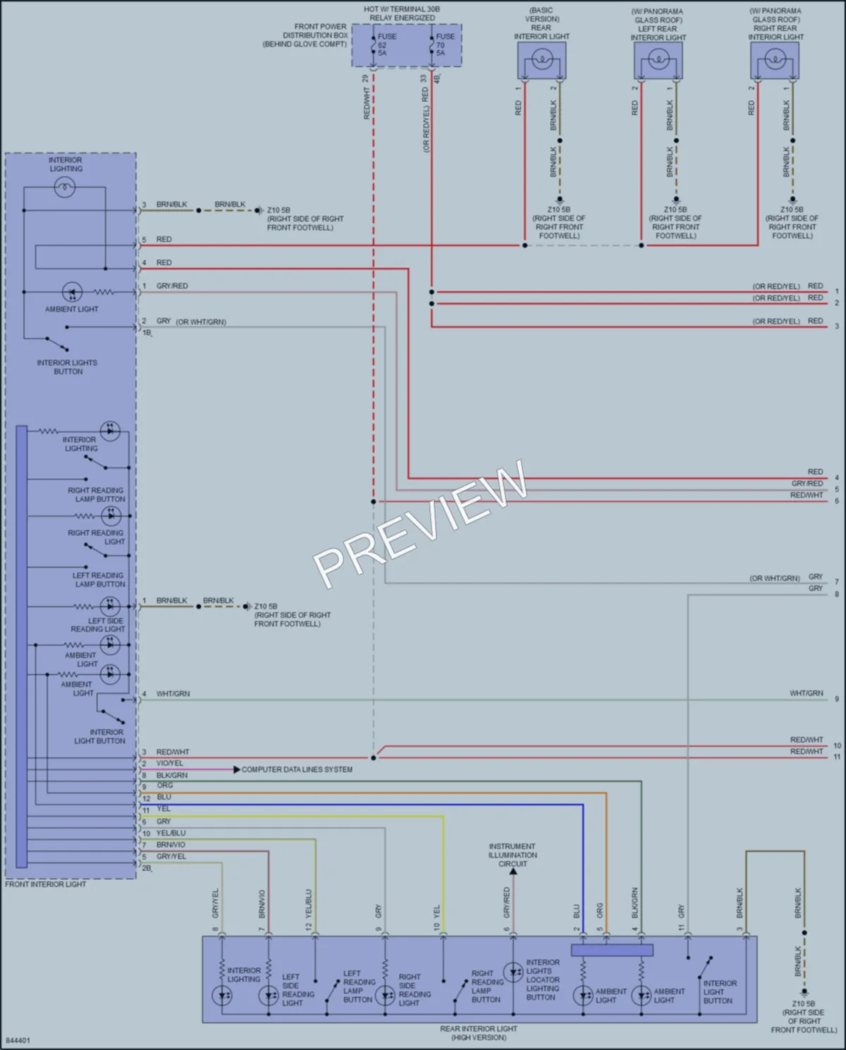 2023 BMW X2 Interior Lights wiring diagram preview