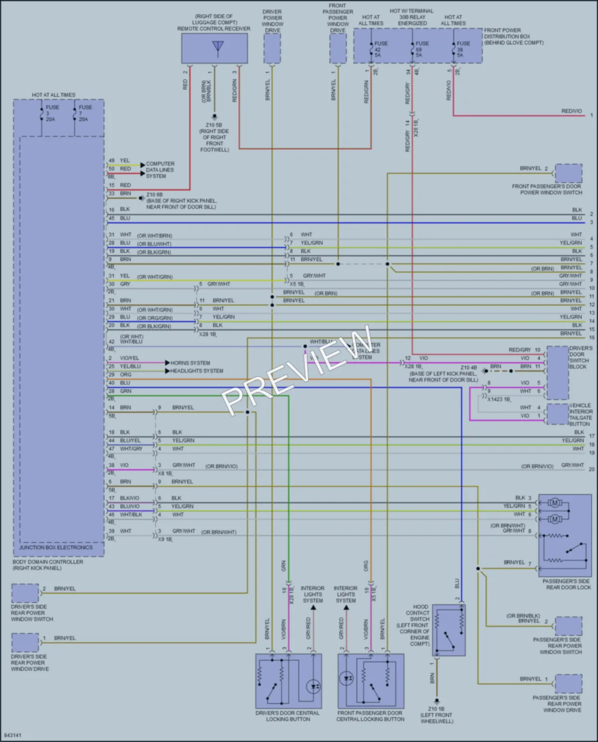 2023 BMW X2 Power Door Locks wiring diagram preview