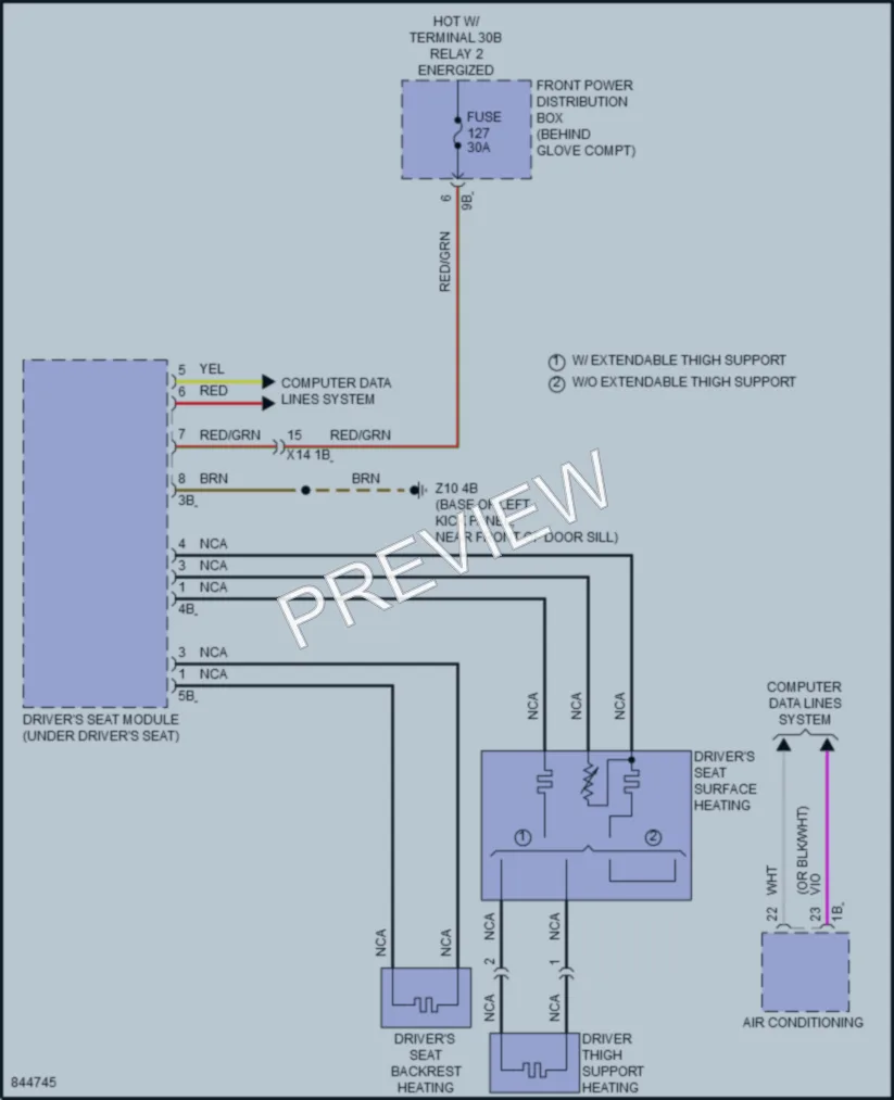 2023 BMW X2 Power Seats wiring diagram preview