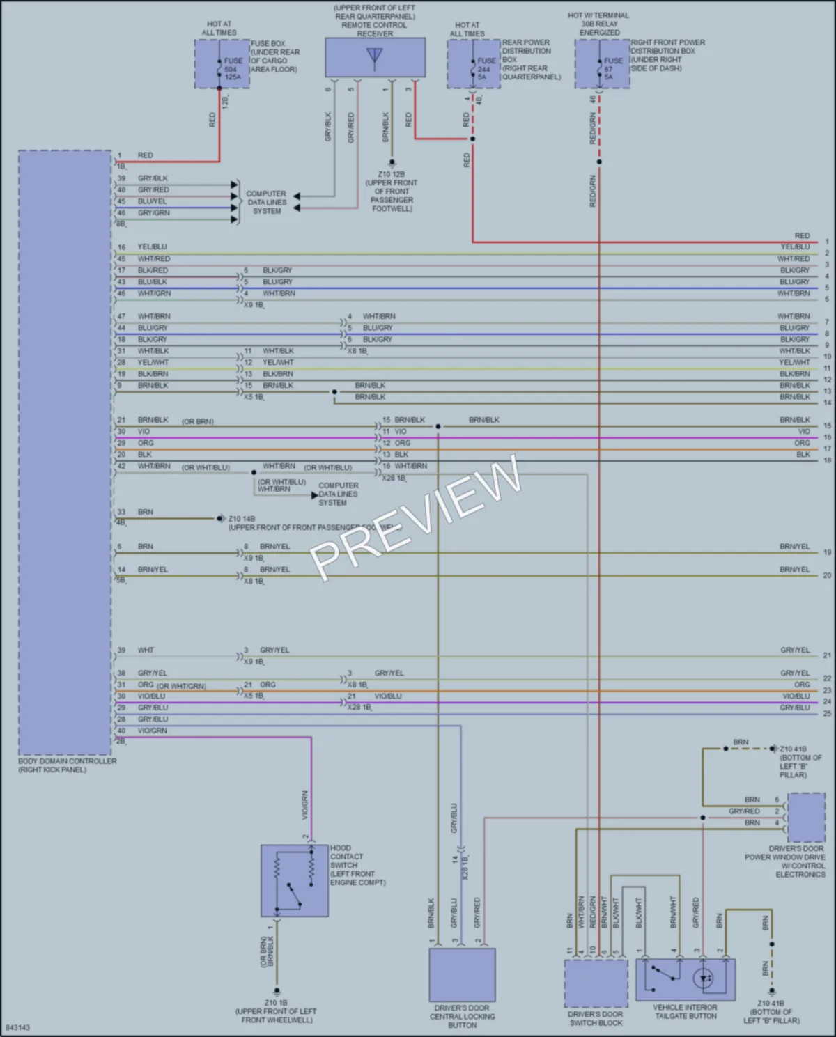 2023 BMW X3 Power Door Locks wiring diagram preview