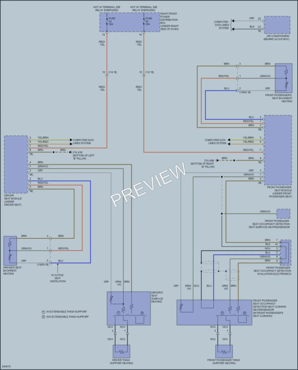 2023 BMW X3 Power Seats wiring diagram preview