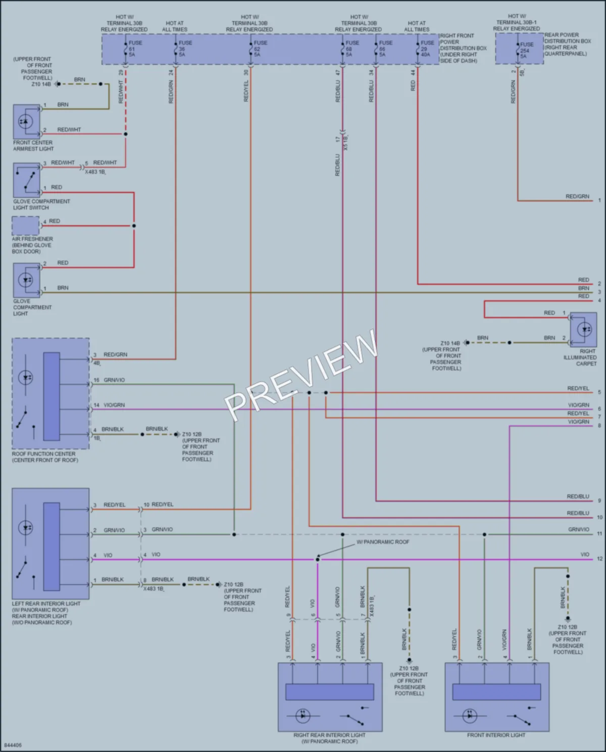 2023 BMW X3M Interior Lights wiring diagram preview