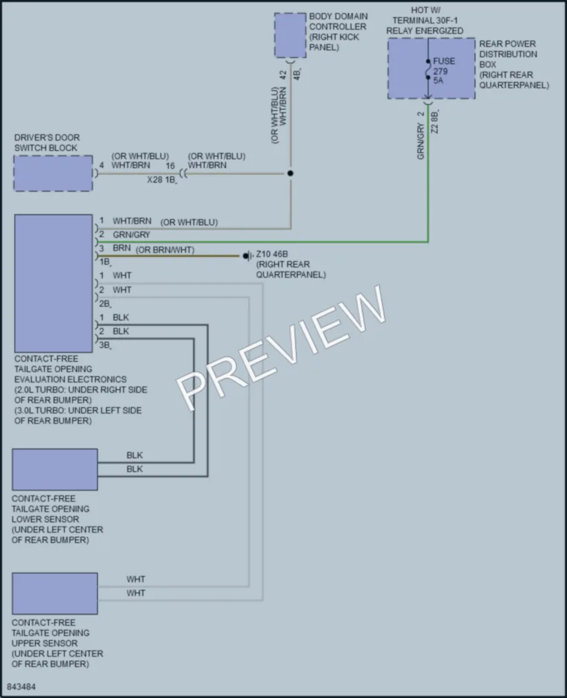 2023 BMW X3M Trunk Tailgate Fuel Door wiring diagram preview