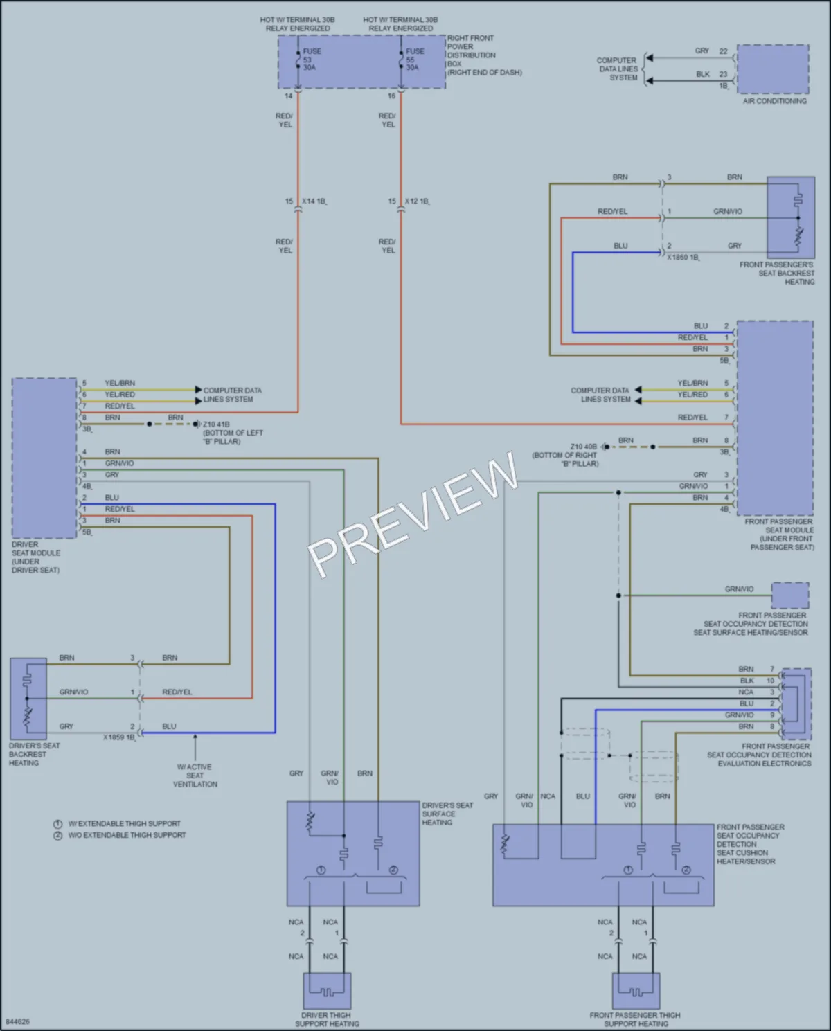 2023 BMW X4 Power Seats wiring diagram preview