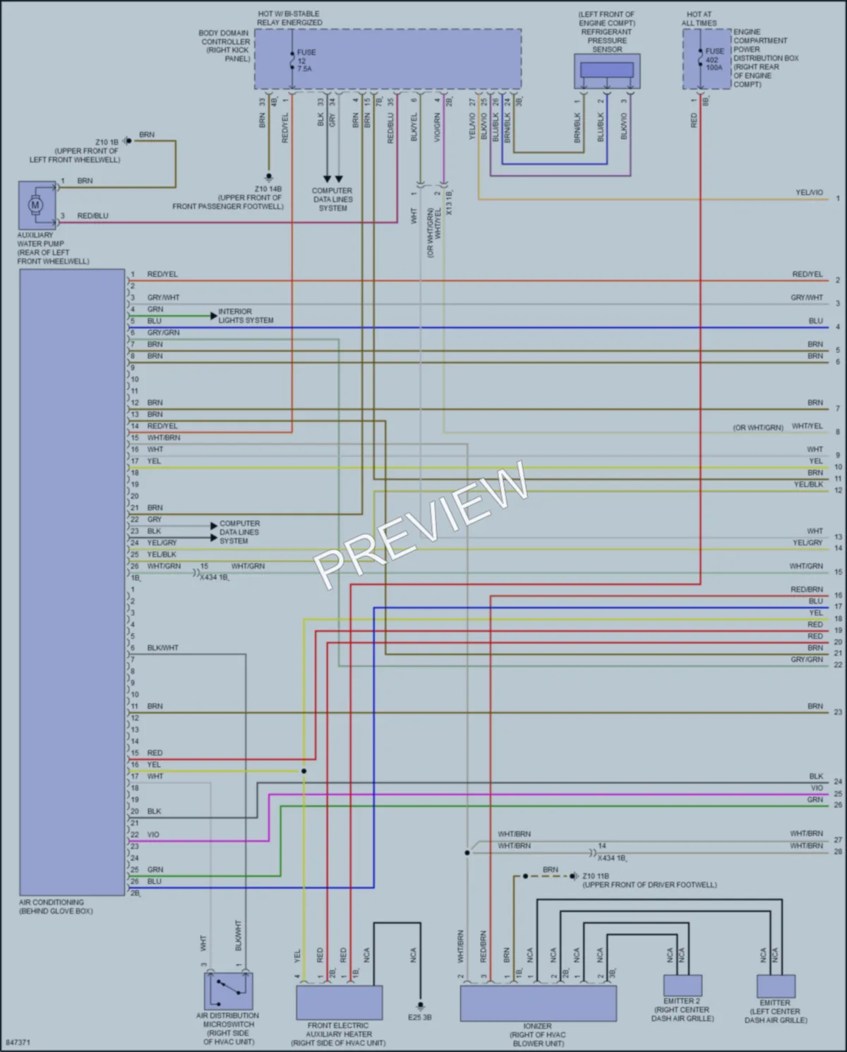 2023 BMW X4M Air Conditioning wiring diagram preview