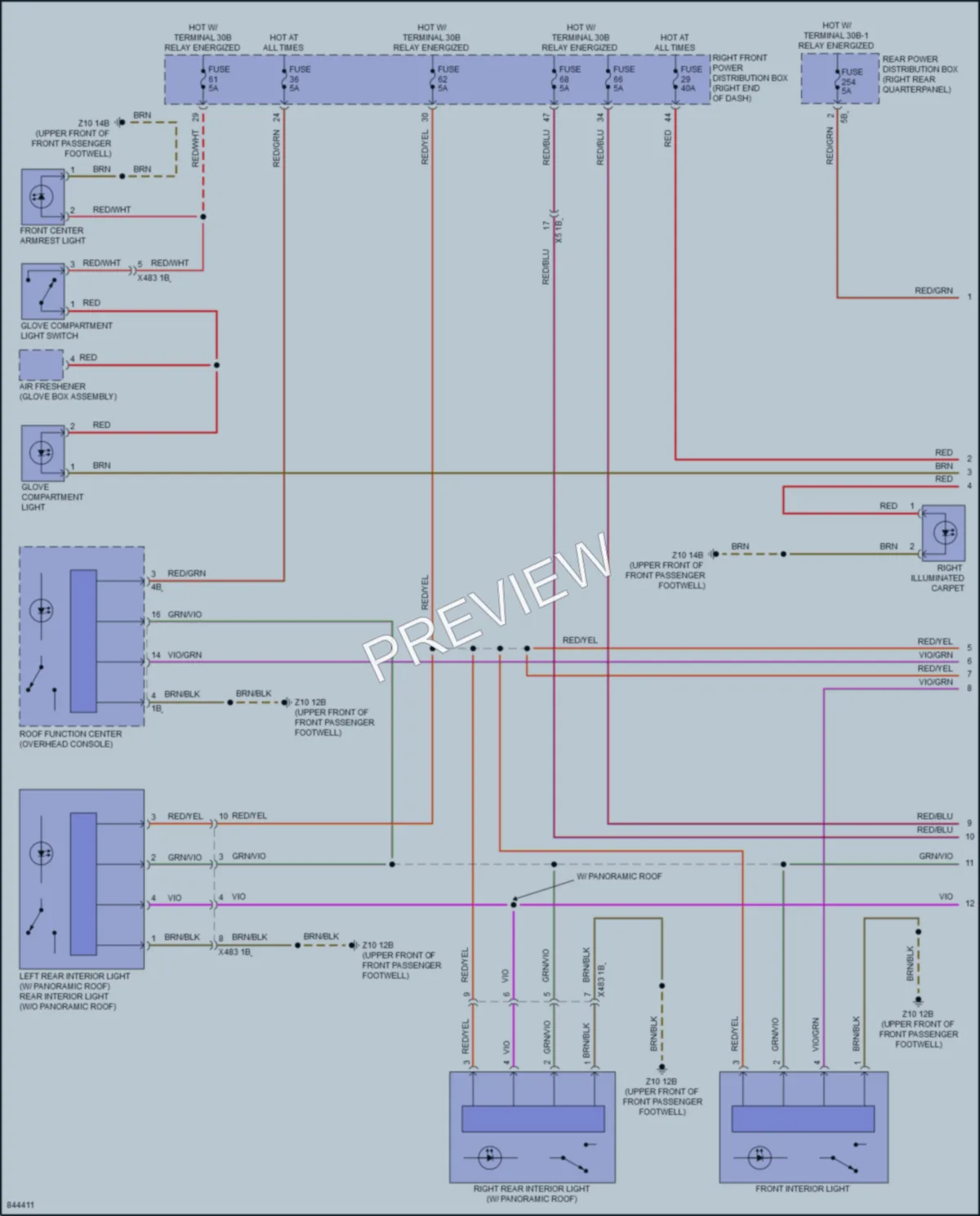 2023 BMW X4M Interior Lights wiring diagram preview