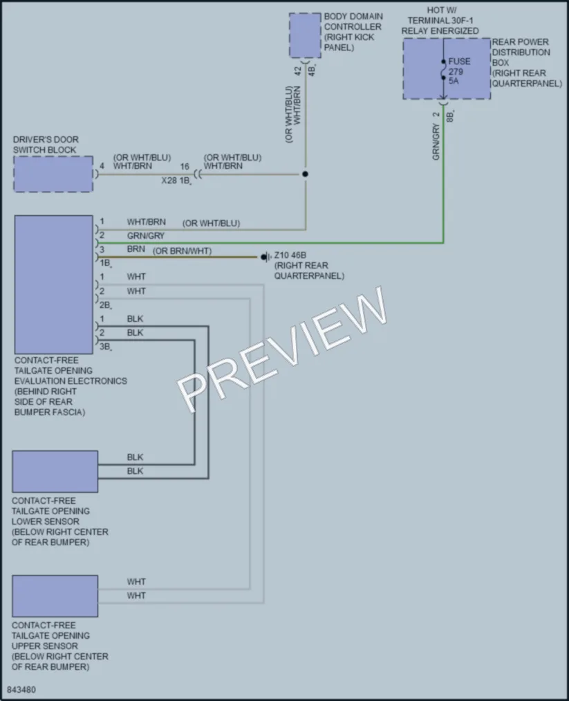 2023 BMW X4M Trunk Tailgate Fuel Door wiring diagram preview