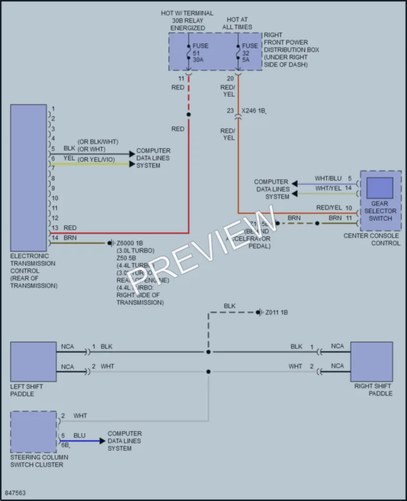 2023 BMW X5 Transmission wiring diagram preview
