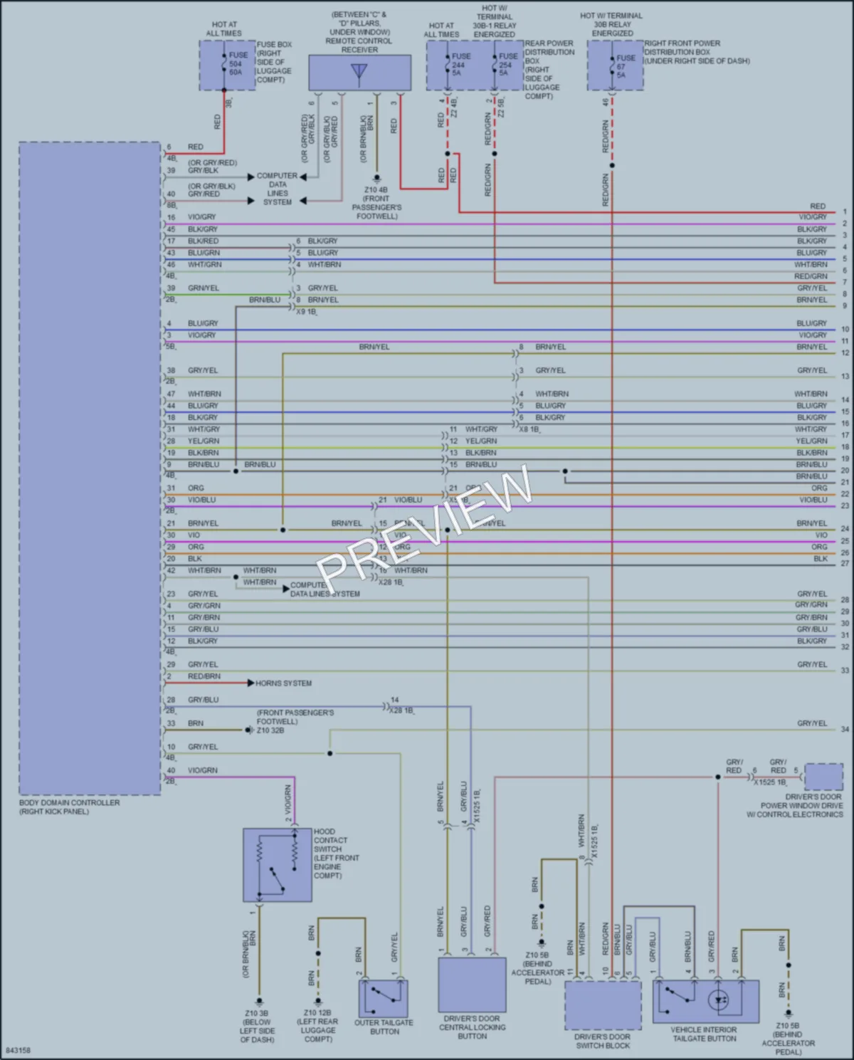 2023 BMW X5M Power Door Locks wiring diagram preview