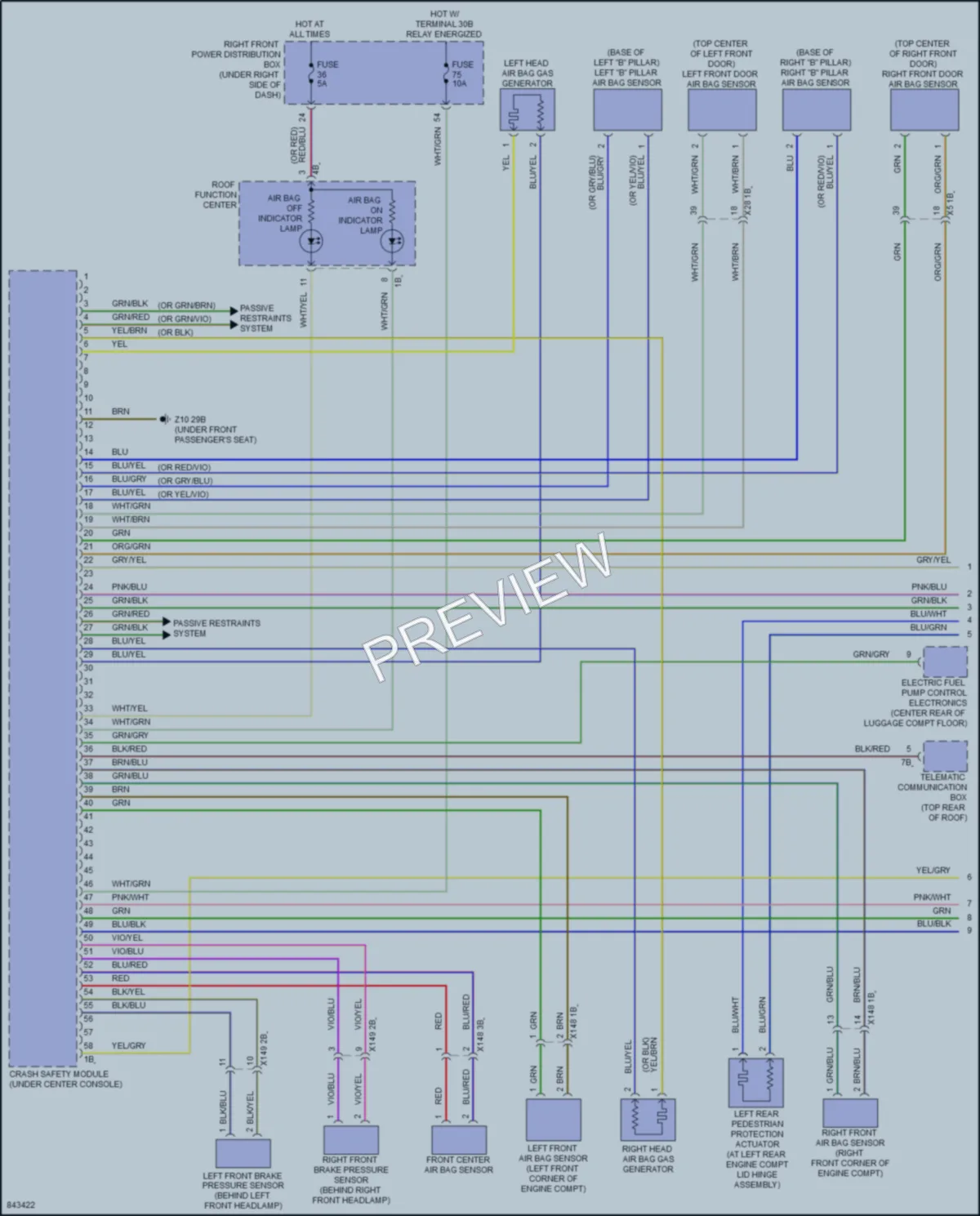 2023 BMW X5M Supplemental Restraints wiring diagram preview