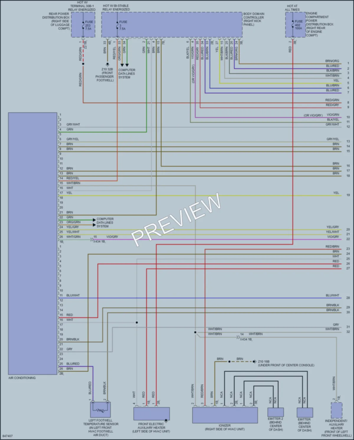 2023 BMW X6 Air Conditioning wiring diagram preview