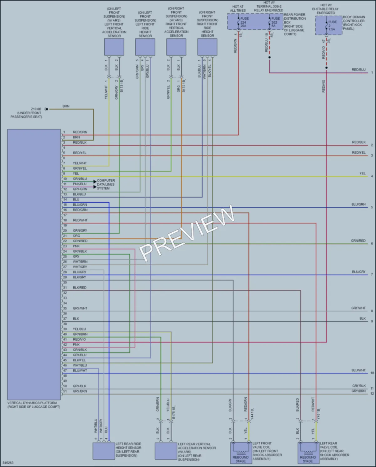 2023 BMW X6 Electronic Suspension wiring diagram preview
