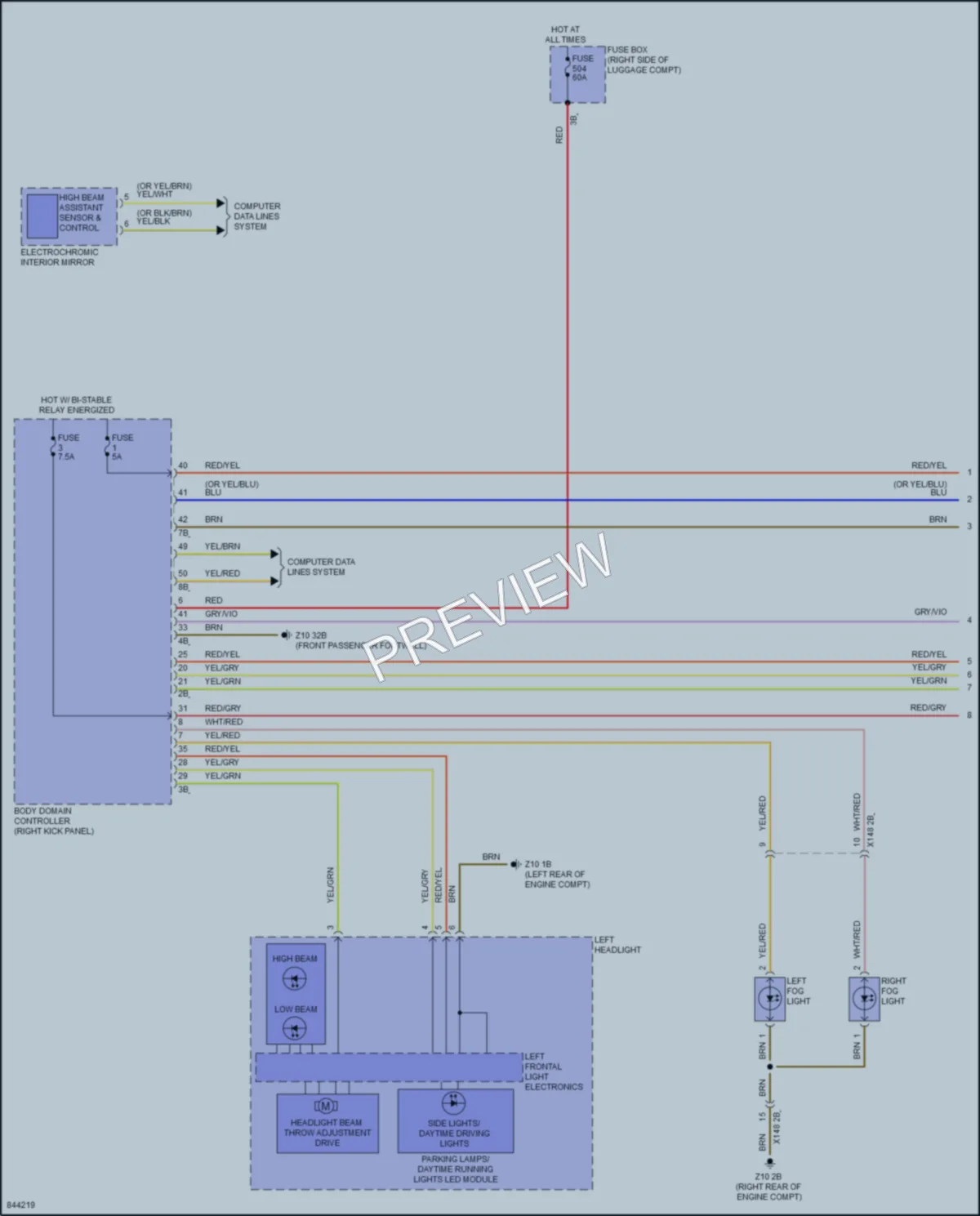 2023 BMW X6 Headlights wiring diagram preview