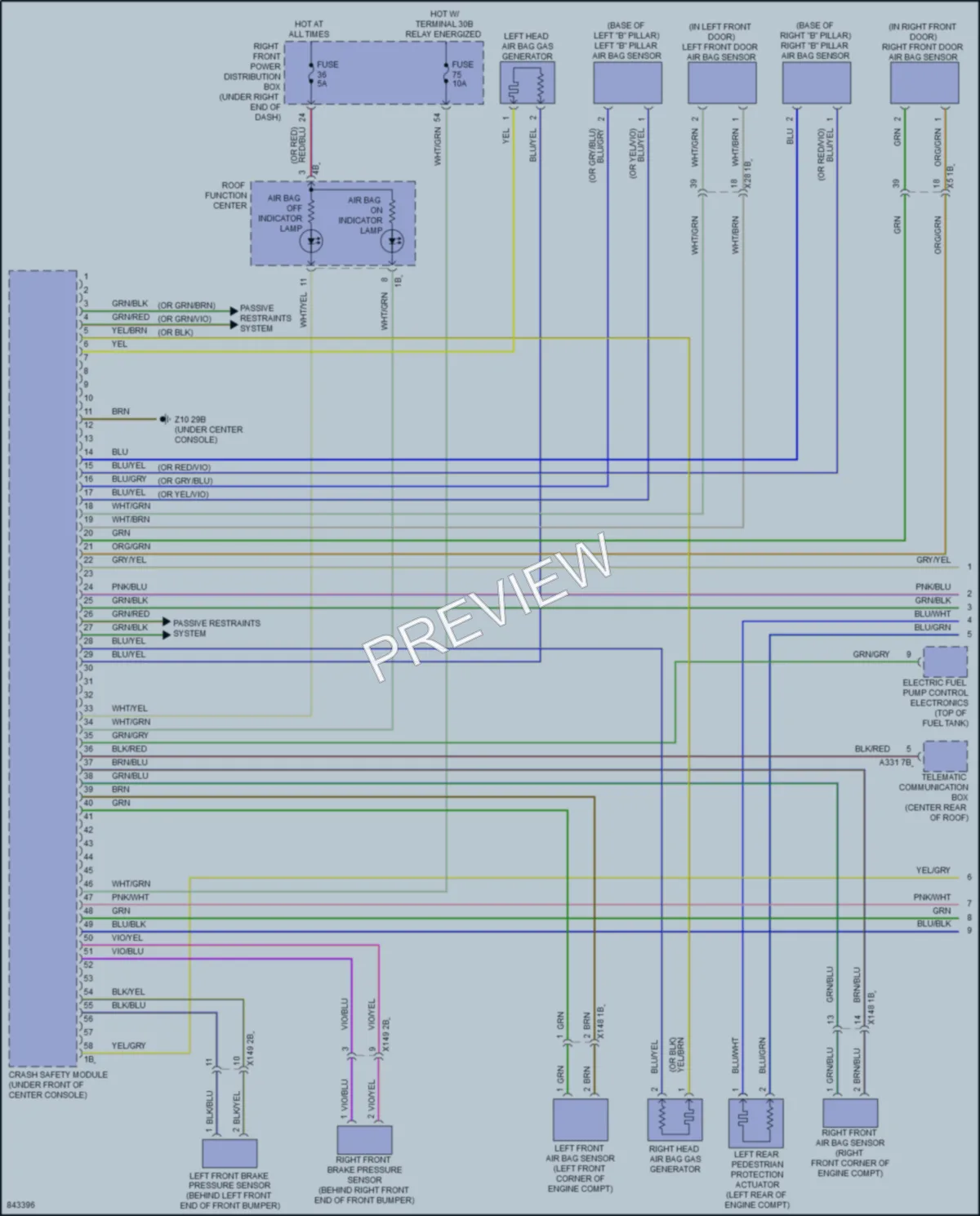 2023 BMW X6 Supplemental Restraints wiring diagram preview