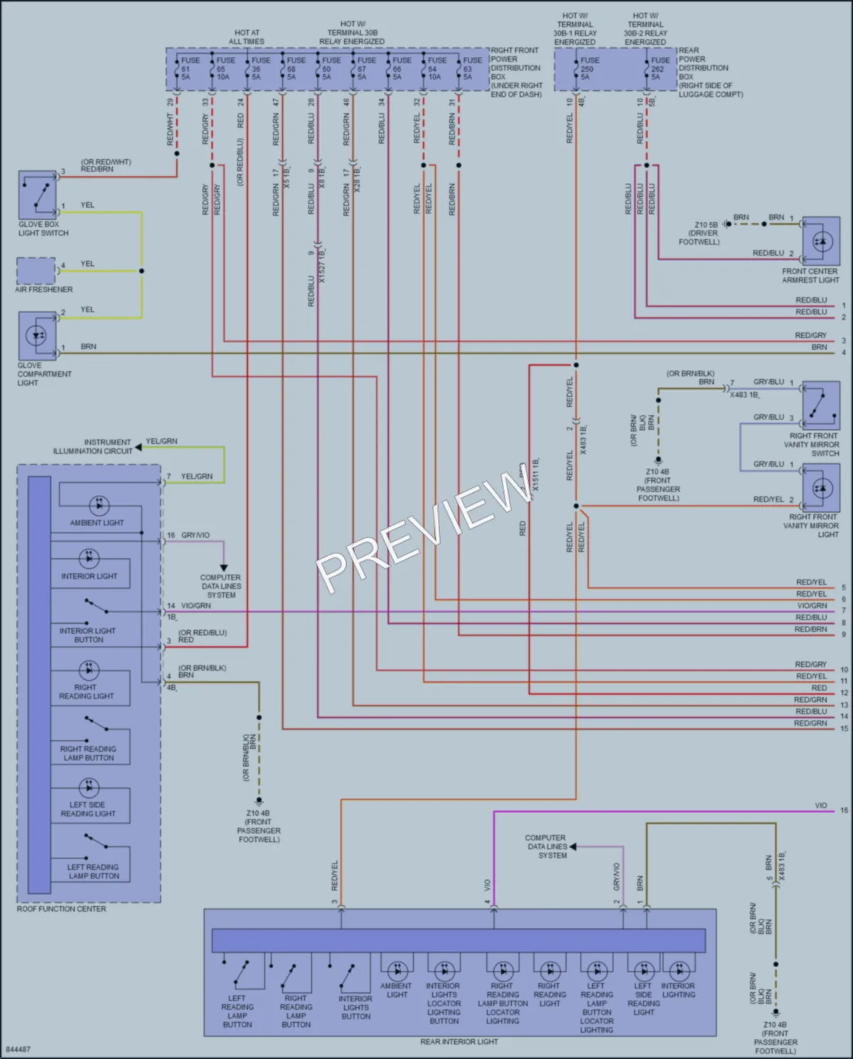 2023 BMW X6M Interior Lights wiring diagram preview