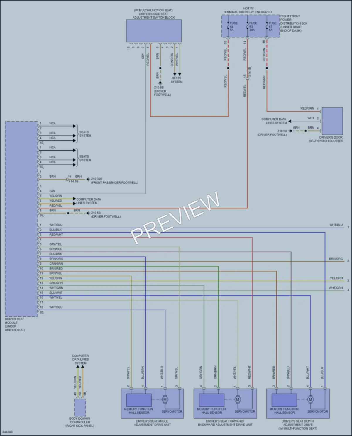 2023 BMW X6M Memory Systems wiring diagram preview