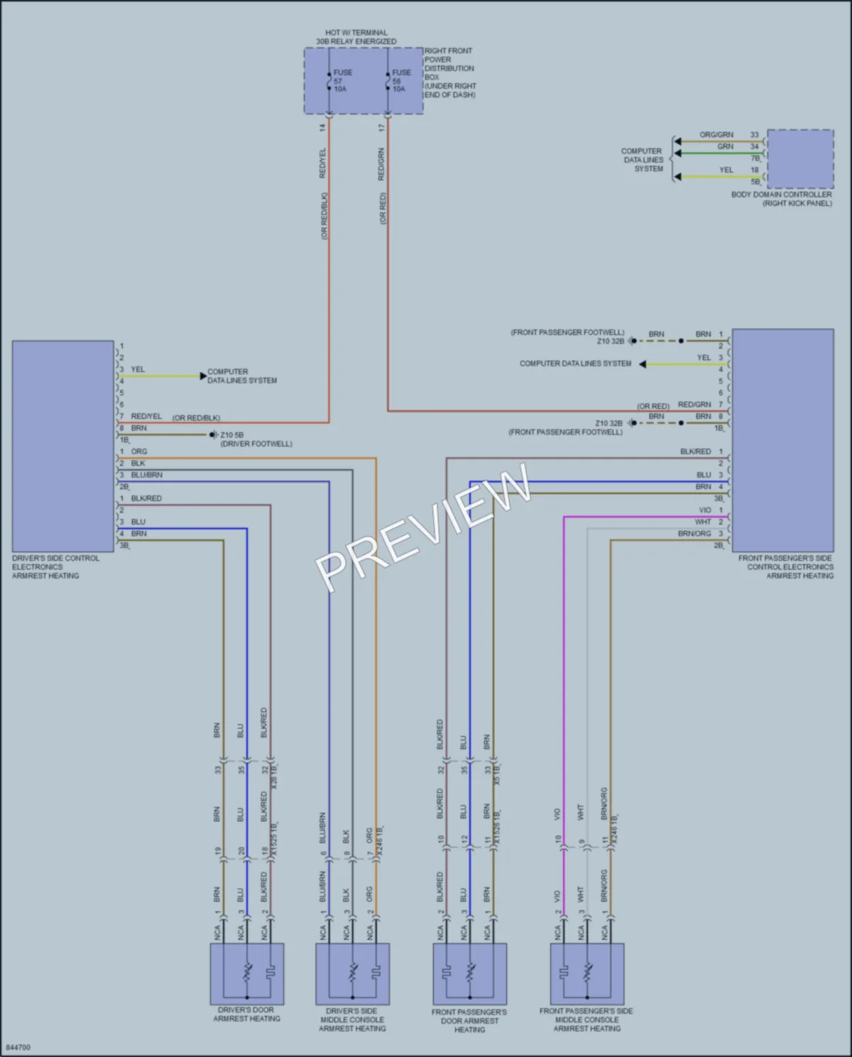 2023 BMW X6M Power Seats wiring diagram preview