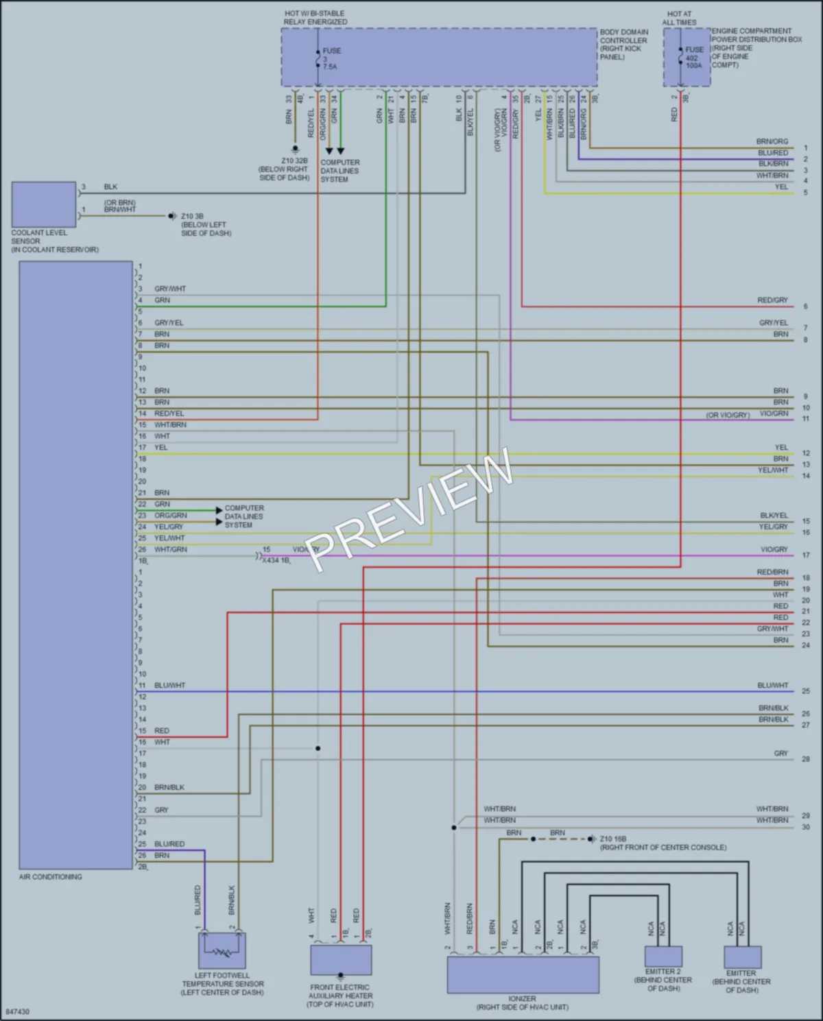 2023 BMW X7 Air Conditioning wiring diagram preview