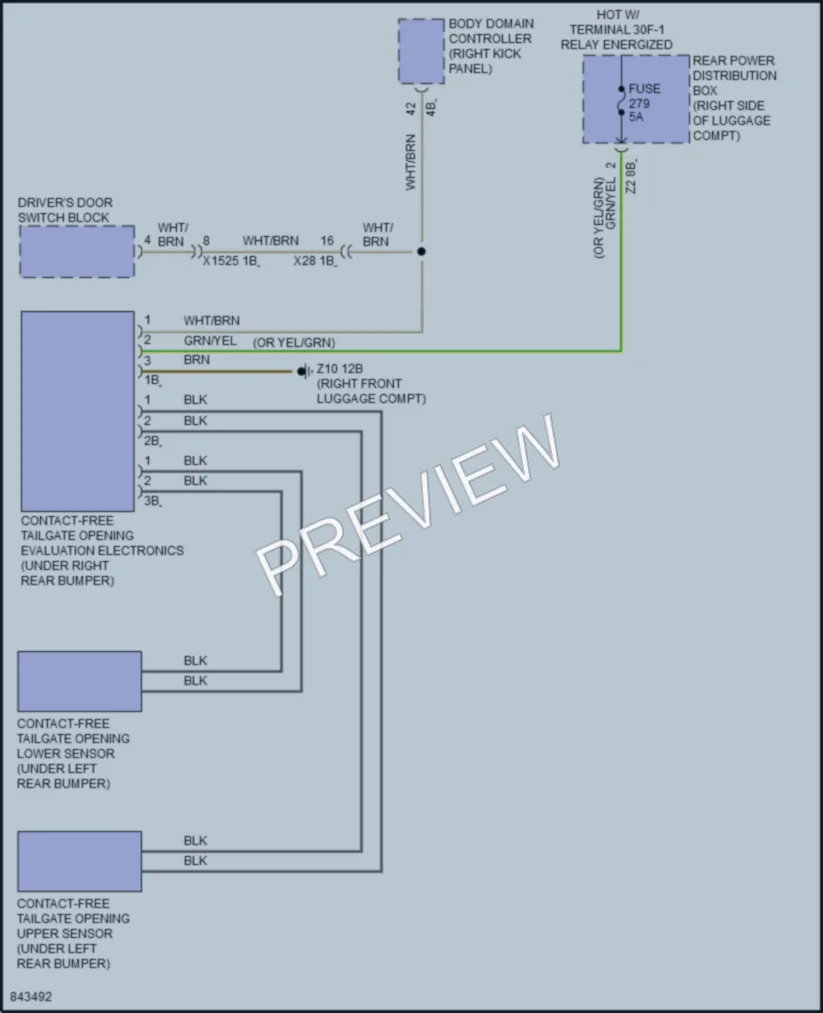 2023 BMW X7 Trunk Tailgate Fuel Door wiring diagram preview