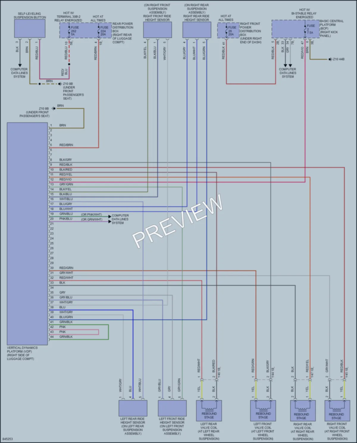 2023 BMW XM Electronic Suspension wiring diagram preview