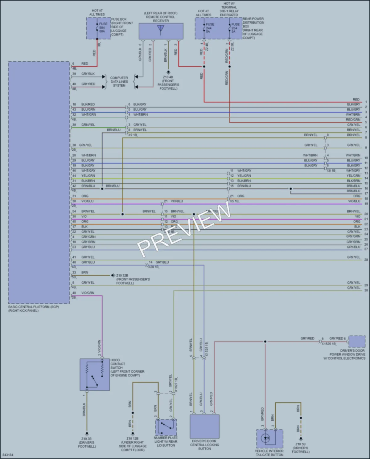 2023 BMW XM Power Door Locks wiring diagram preview