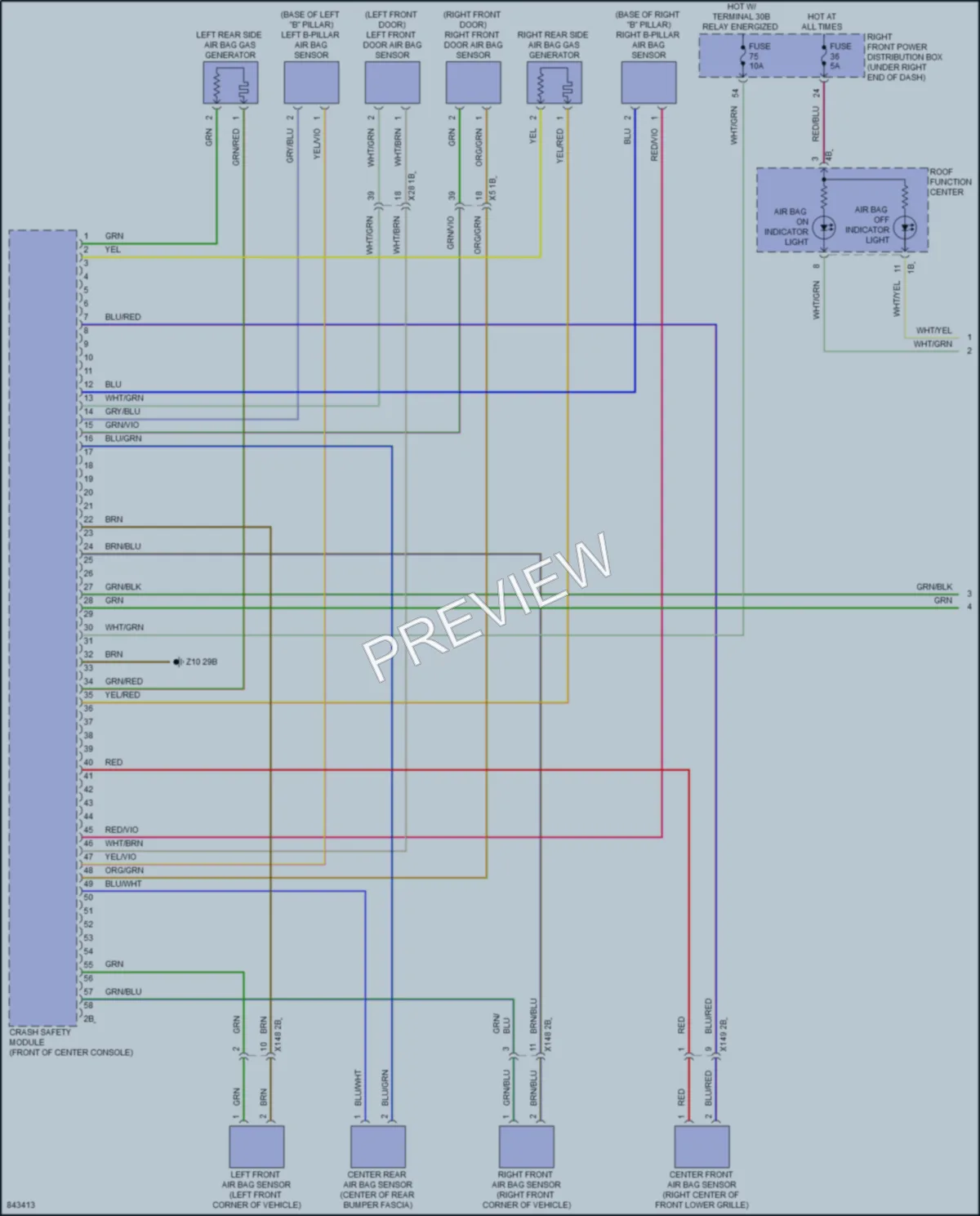 2023 BMW XM Supplemental Restraints wiring diagram preview