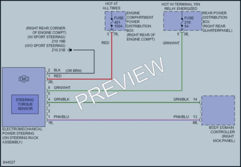 2023 BMW Z4 Electronic Power Steering wiring diagram preview