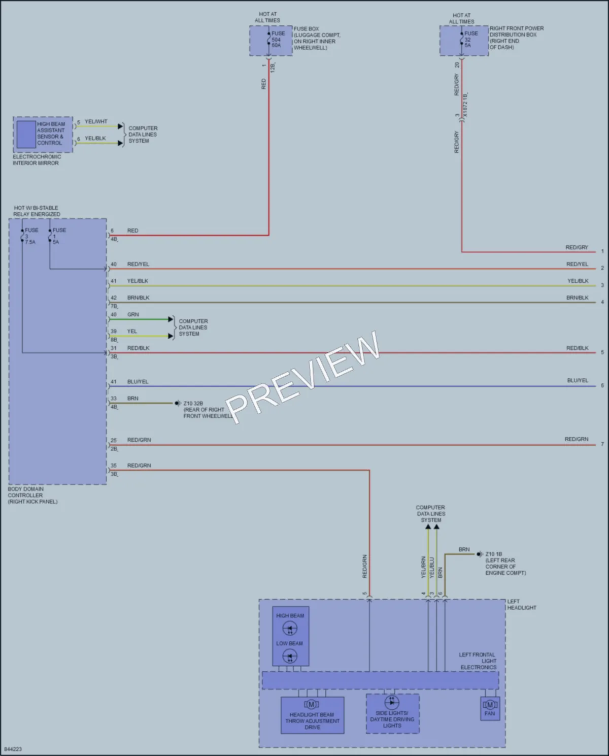 2023 BMW Z4 Headlights wiring diagram preview
