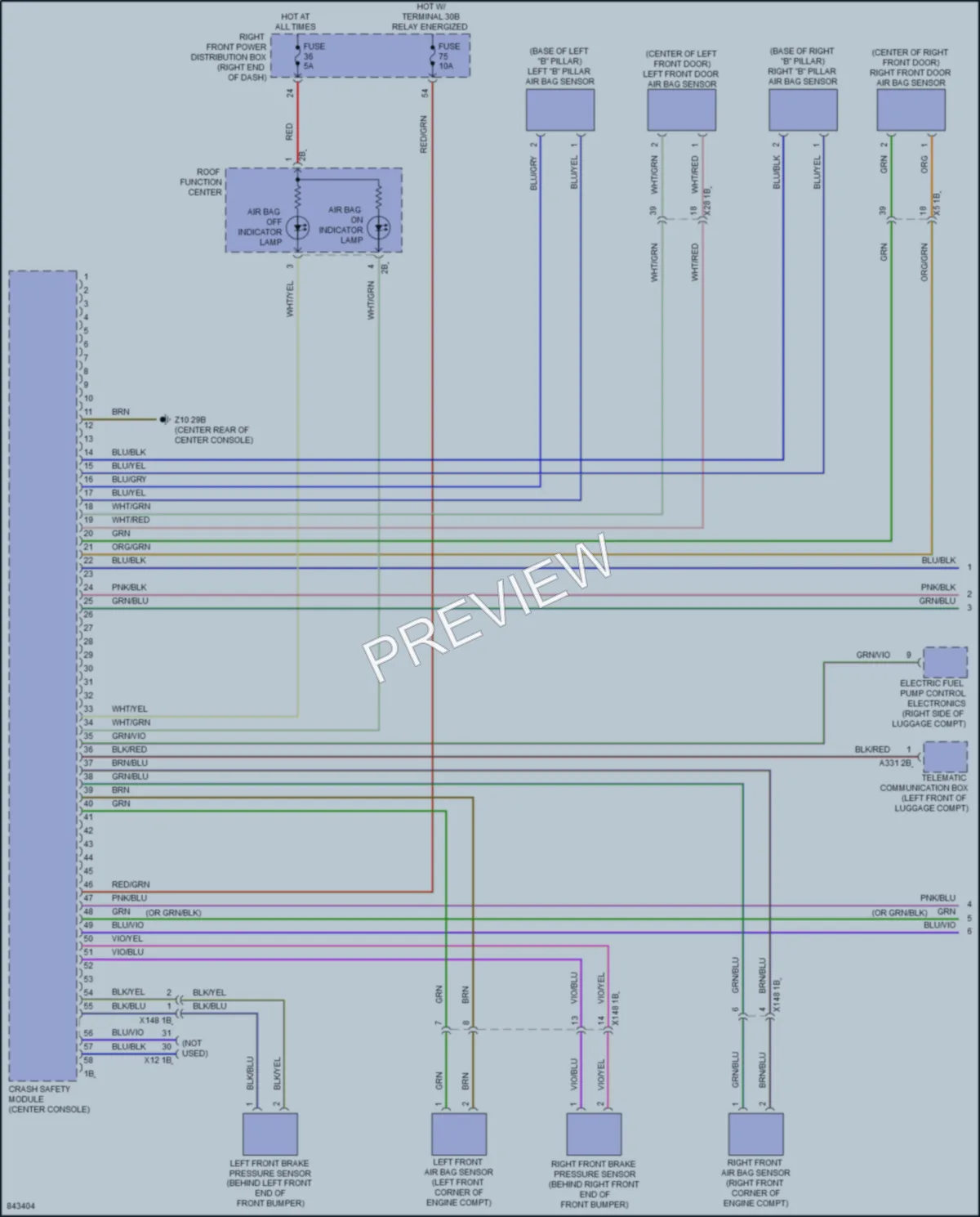 2023 BMW Z4 Supplemental Restraints wiring diagram preview