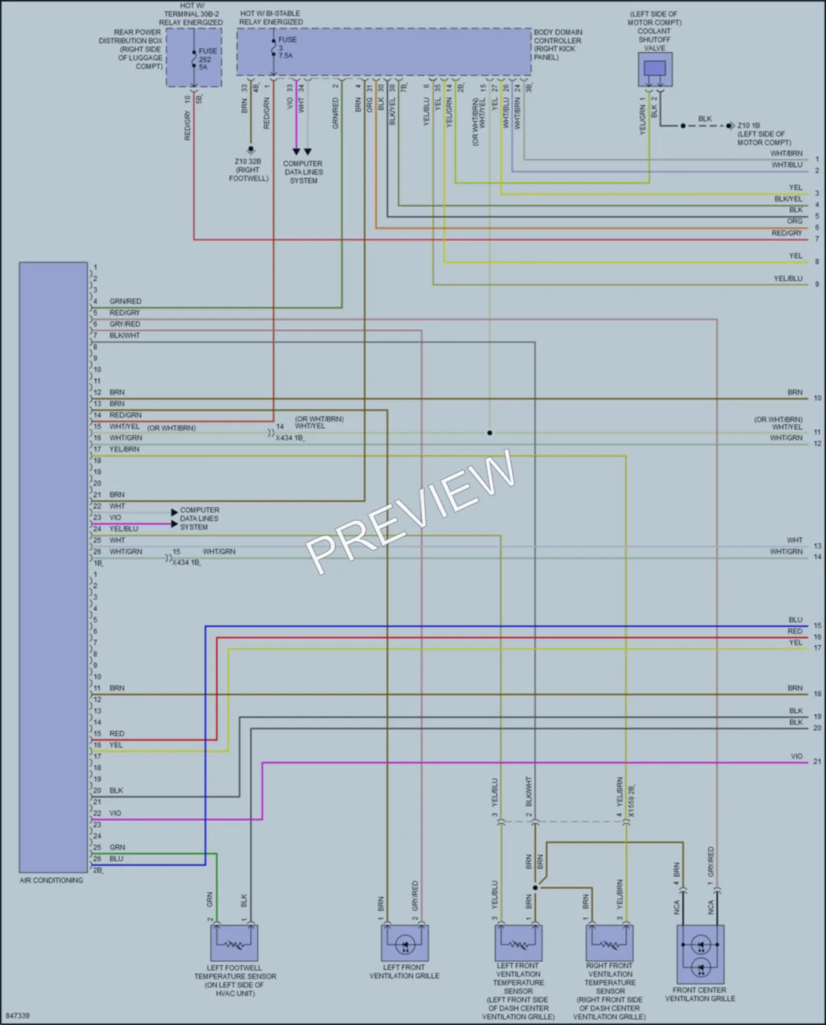 2023 BMW i4GranCoupe Air Conditioning wiring diagram preview