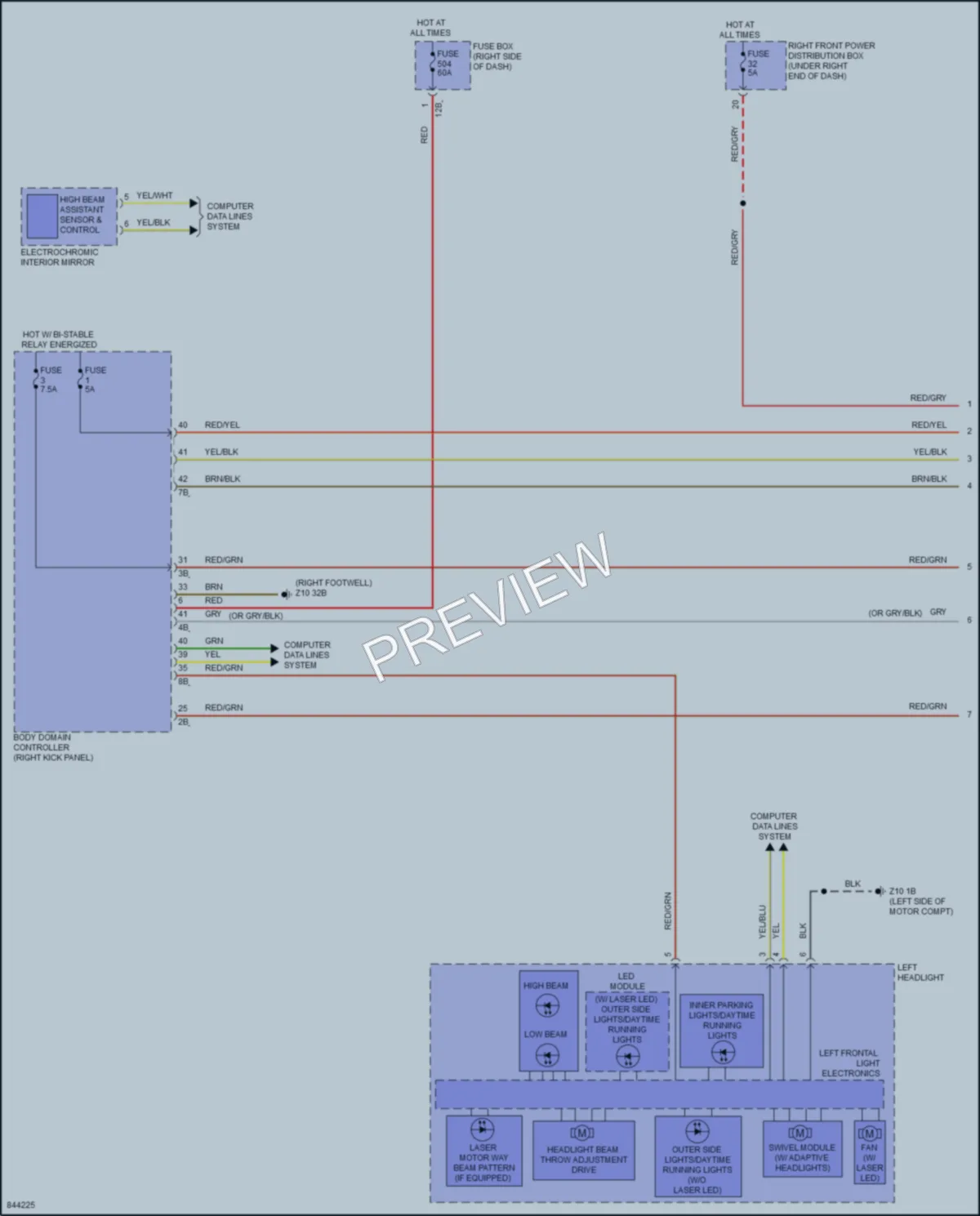 2023 BMW i4GranCoupe Headlights wiring diagram preview