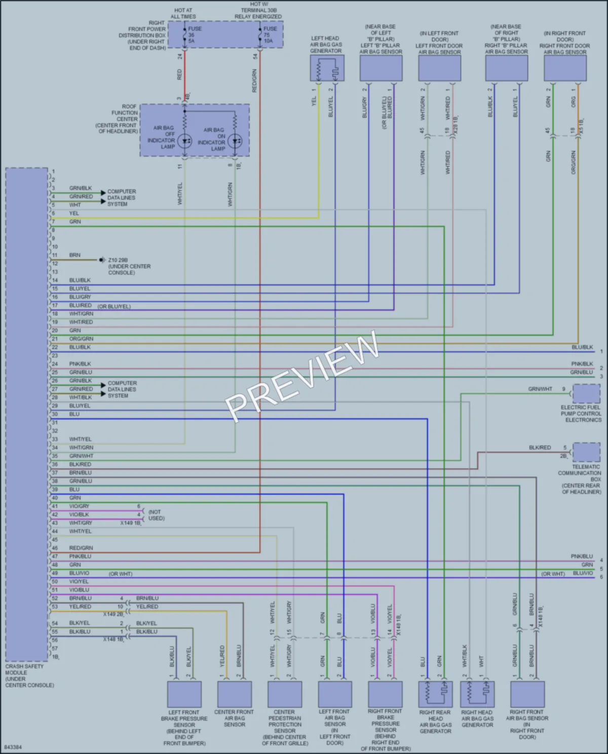 2023 BMW i4GranCoupe Supplemental Restraints wiring diagram preview
