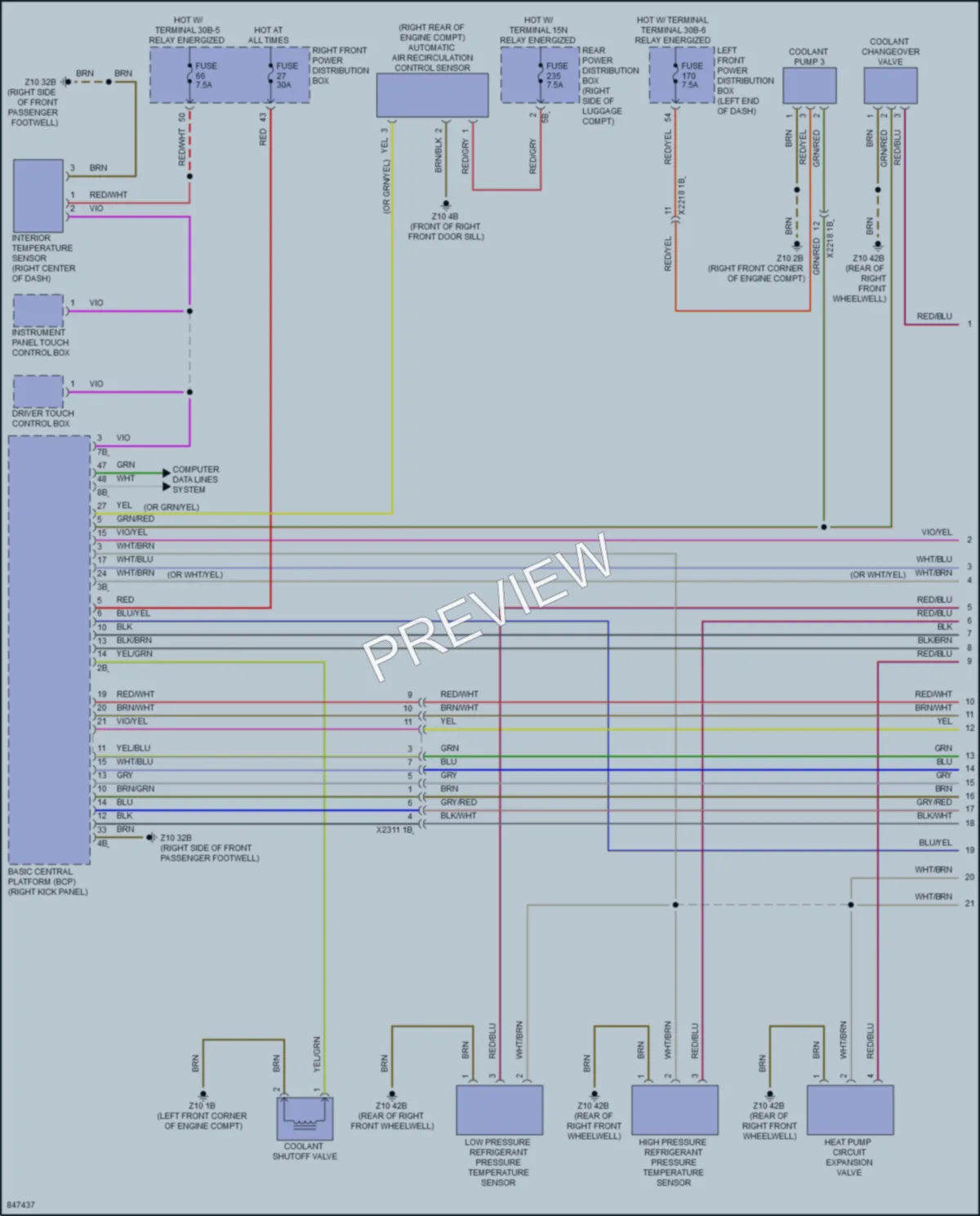 2023 BMW i7 Air Conditioning wiring diagram preview